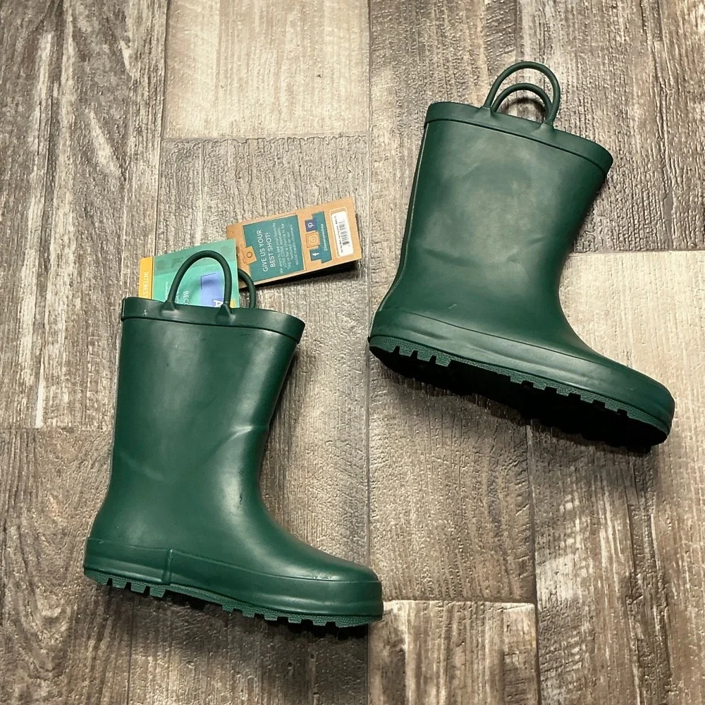Lone Cone Children's Tall Green Rubber Rain Boots Size 13